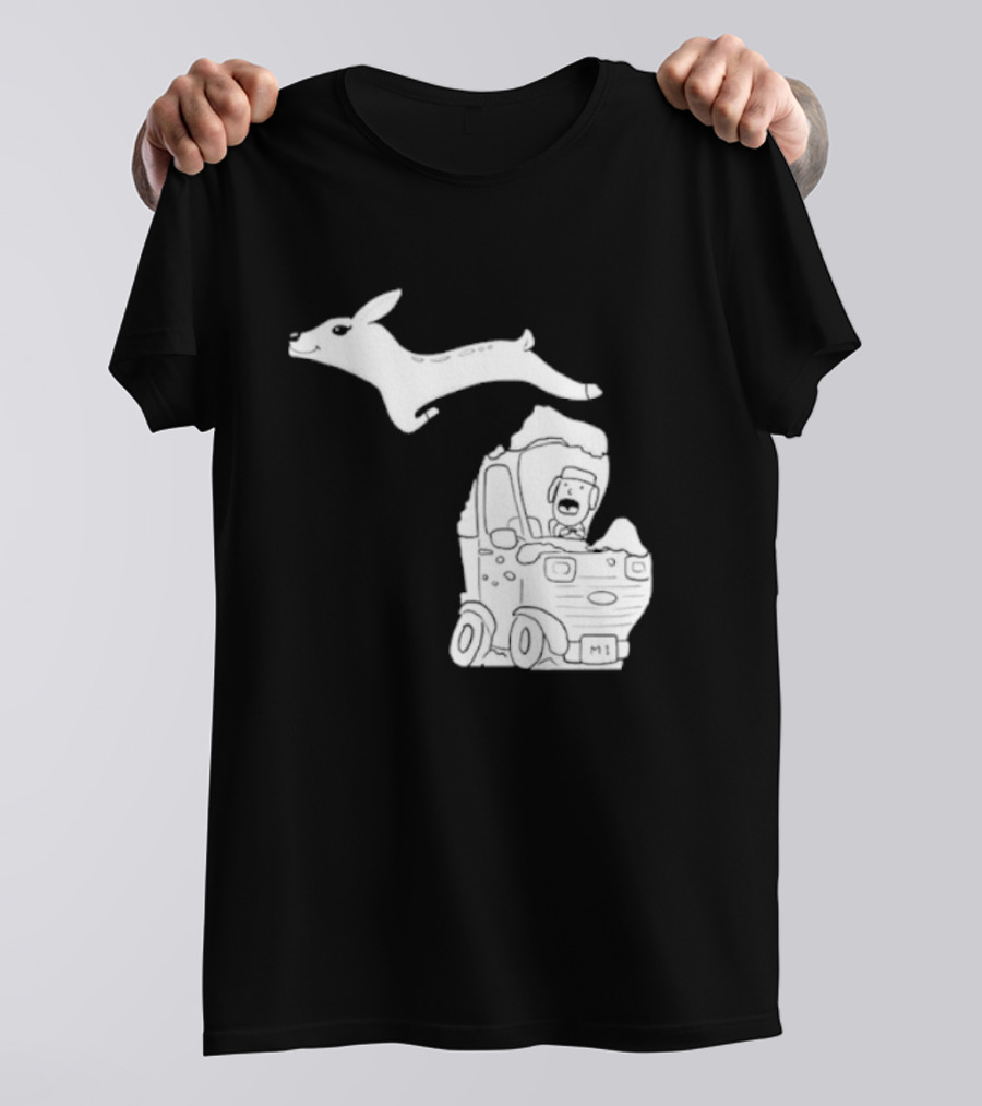 Michigan Highway Deer Leap M1 T-Shirt