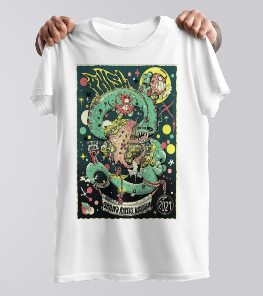 Phish Grand Rapids Michigan Van Andel Arena 2024 August 6-7 Psychedelic T-Shirt