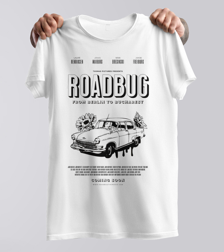 Roadbug From Berlin To Bucharest Thomas Pictures Presents Classic Car Movie T-Shirt
