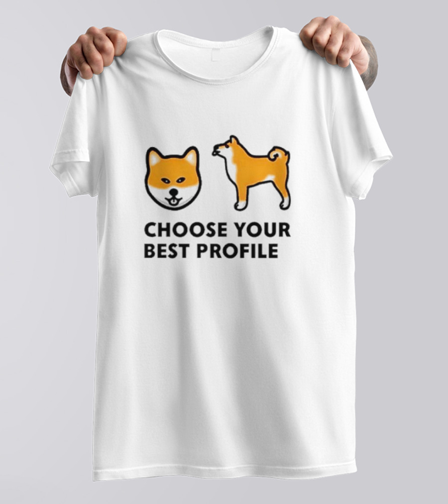 Shiba Inu Choose Your Best Profile Head And Side Views T-Shirt