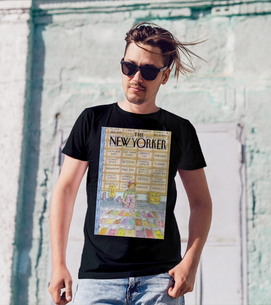 The New Yorker August 12 2024 Roz Chast Flavor Of The Week Bitcoin Chunk T-Shirt