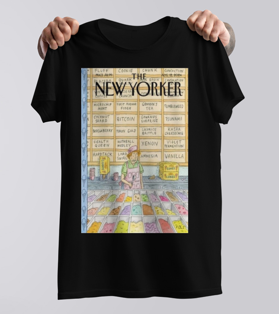 The New Yorker August 12 2024 Roz Chast Flavor Of The Week Bitcoin Chunk T-Shirt