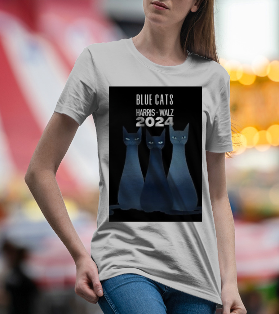 Blue Cats Harris Walz 2024 Cat Ladies Rejoice Paws For Unity On A T-Shirt