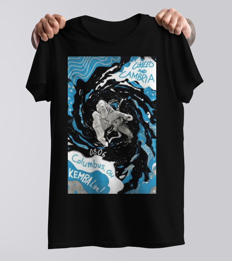 Coheed And Cambria Live In Columbus OH KEMBA August 6 2024 Astronaut Swirl T-Shirt