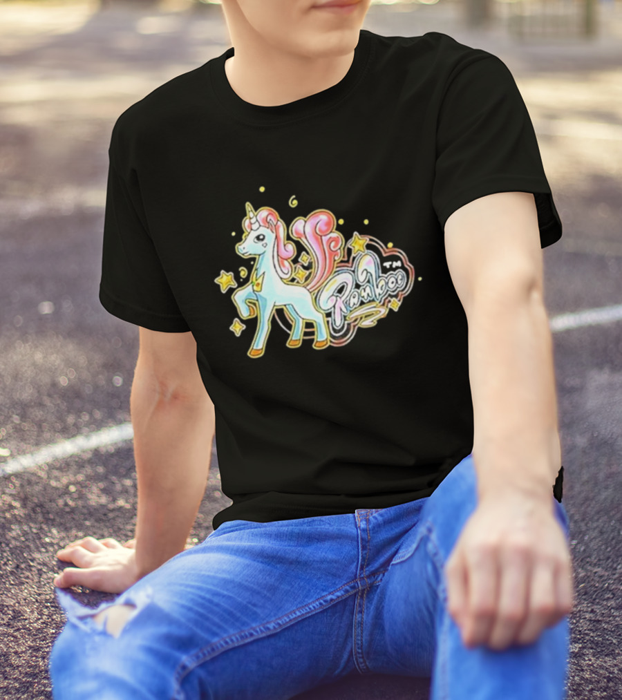 Ranboo TM Unicorn With Stars And Pink Mane T-Shirt