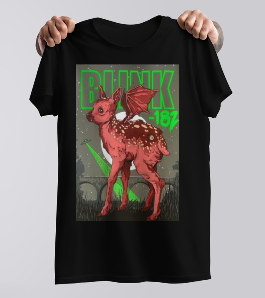 Blink 182 Minneapolis MN August 6 2024 Fawn And Bat Wings T-Shirt