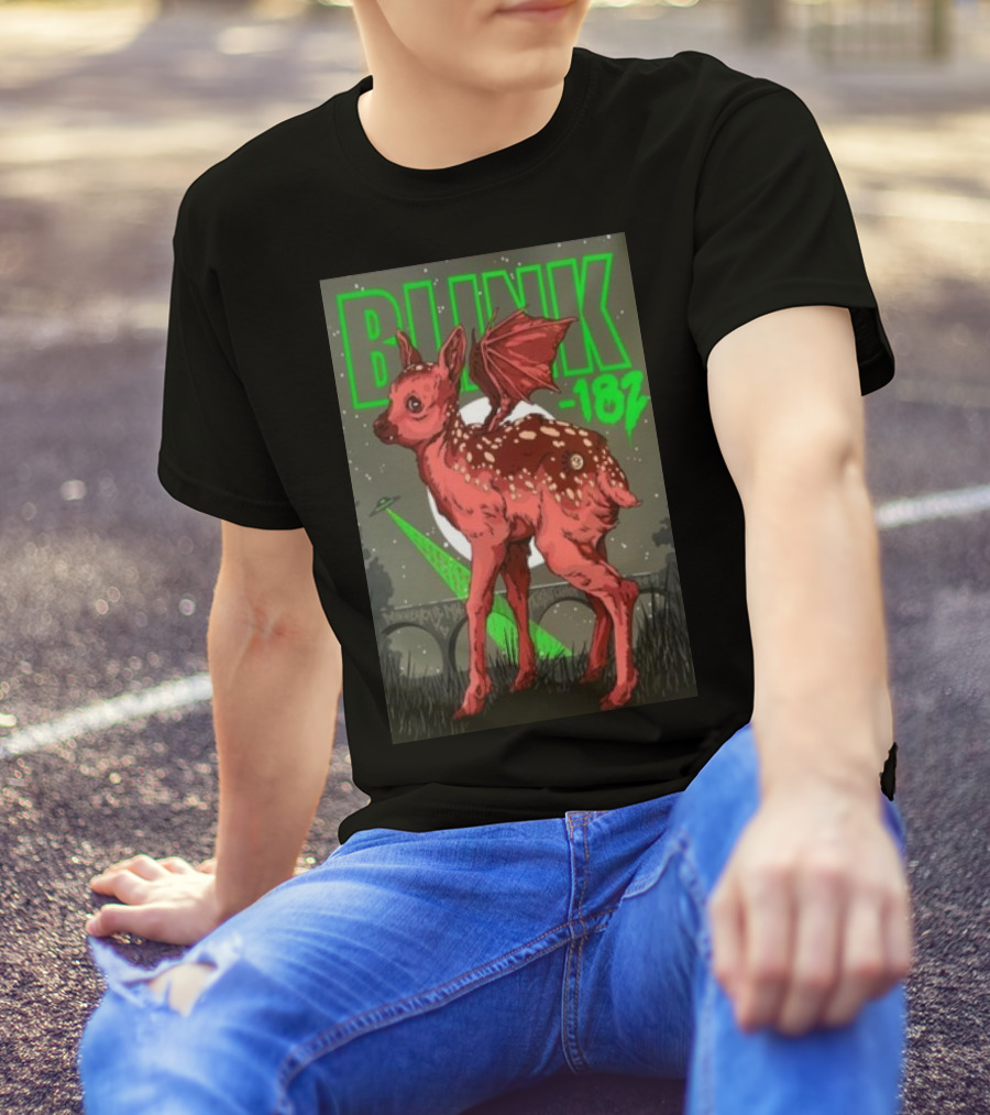 Blink 182 Minneapolis MN August 6 2024 Fawn And Bat Wings T-Shirt
