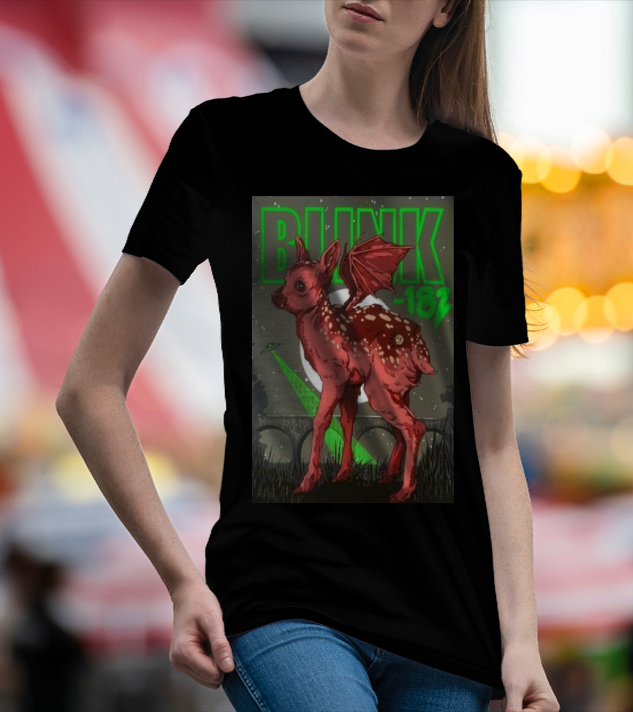Blink 182 Minneapolis MN August 6 2024 Fawn And Bat Wings T-Shirt