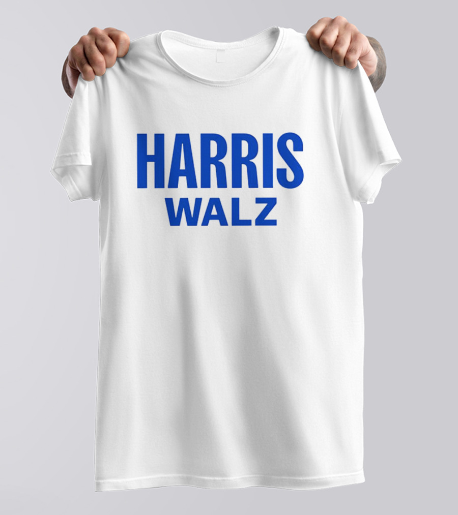 Harris Walz Ned Lamont Blue Text T-Shirt