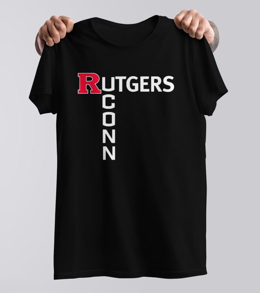 Rutgers Scarlet Knights UConn Huskies Vertical Textblock T-Shirt