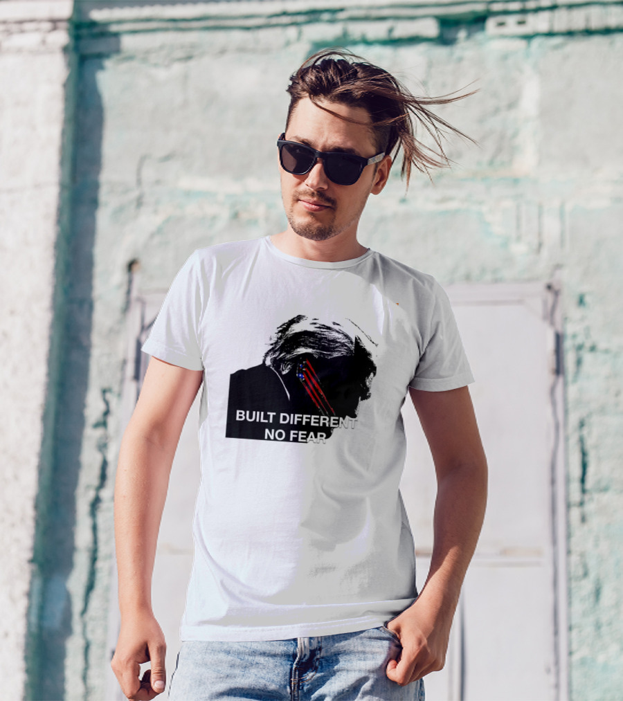 Built Different No Fear Trump Claw Stripe American Flag T-Shirt