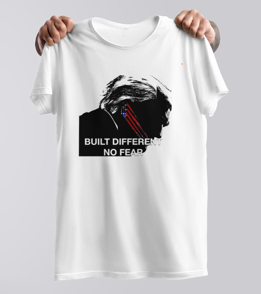 Built Different No Fear Trump Claw Stripe American Flag T-Shirt