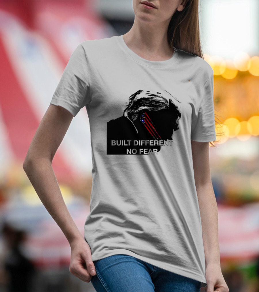 Built Different No Fear Trump Claw Stripe American Flag T-Shirt