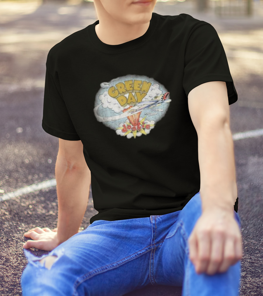 Green Day Dookie Cloud Bomb Plane T-Shirt
