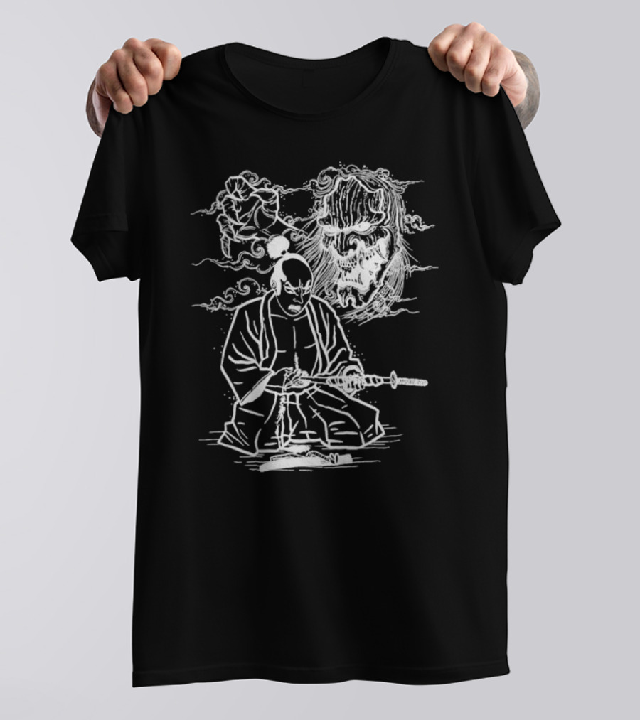 Seppuku Ritual With Samurai And Skull Spirit Signs Of The Swarm T-Shirt