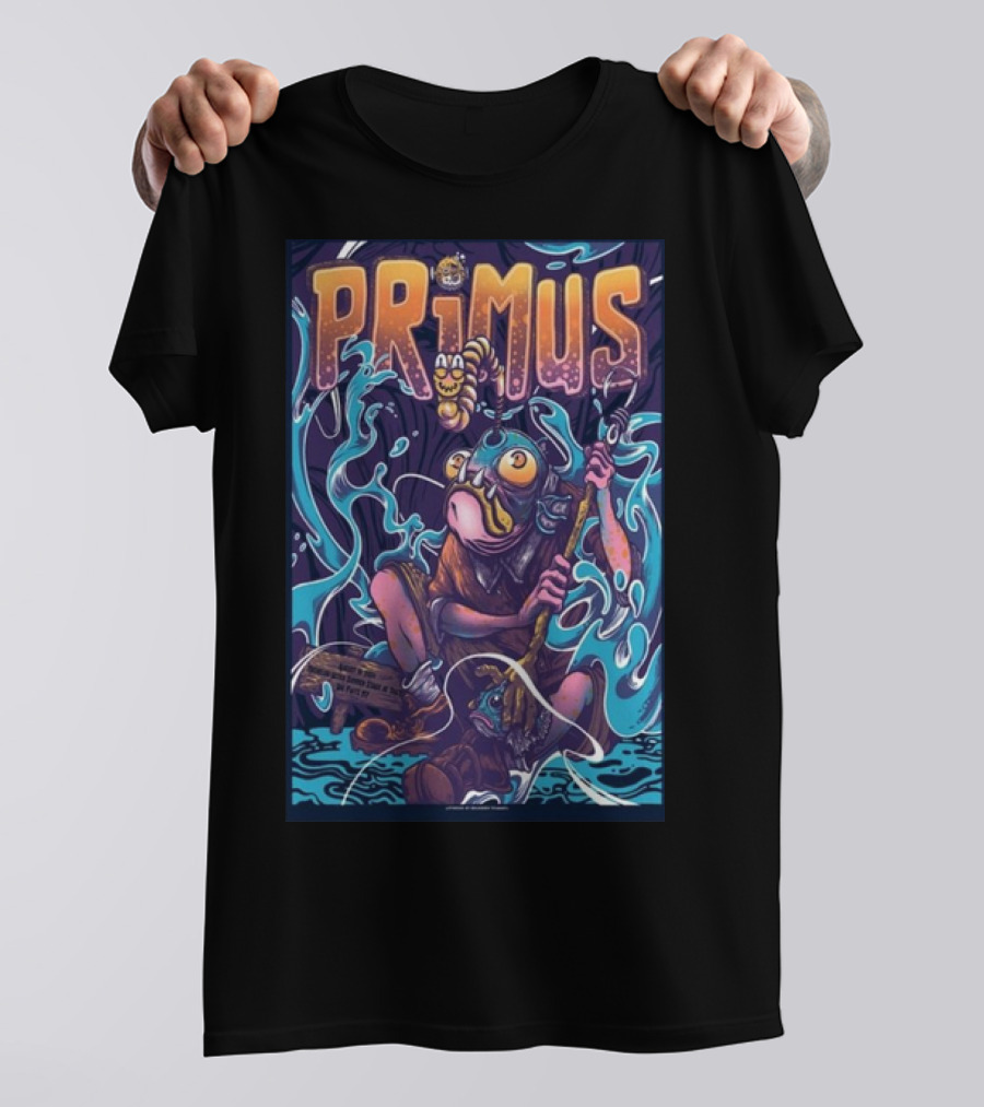 Primus Band Big Flats NY August 10 2024 Surreal Fish Creature T-Shirt