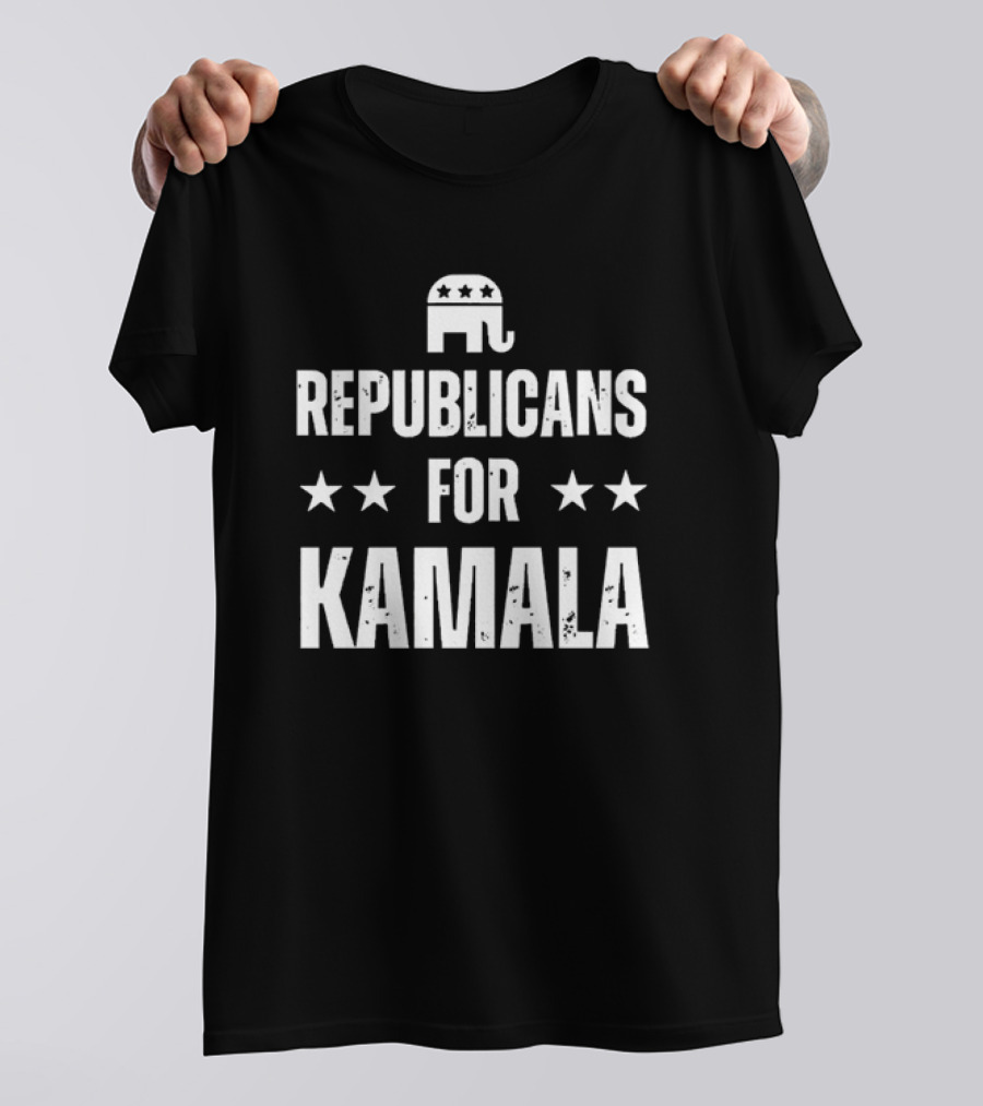Republicans For Kamala With Elephant And Stars T-Shirt