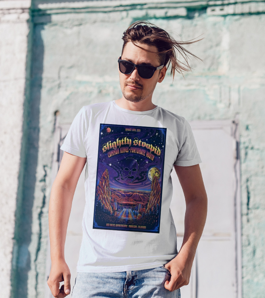 Slightly Stoopid Common Kings Fortunate Youth August 10 2024 Red Rocks Amphitheatre Morrison Colorado T-Shirt
