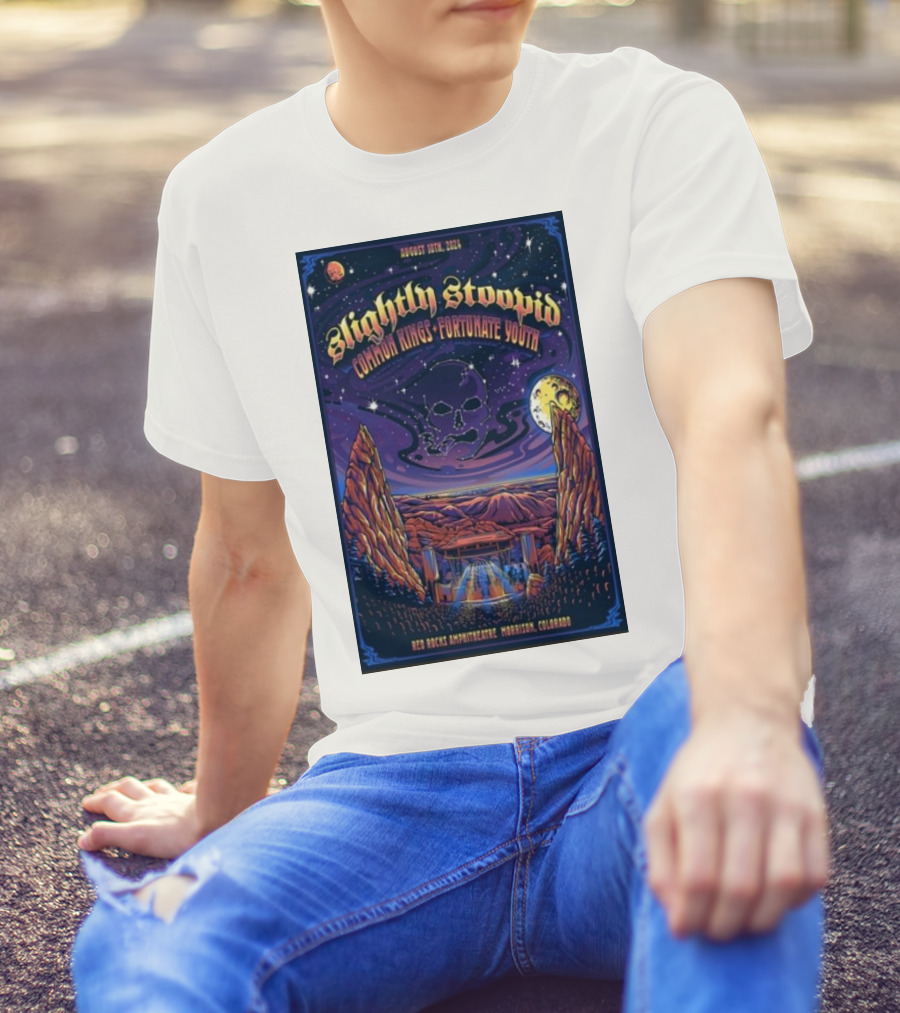 Slightly Stoopid Common Kings Fortunate Youth August 10 2024 Red Rocks Amphitheatre Morrison Colorado T-Shirt