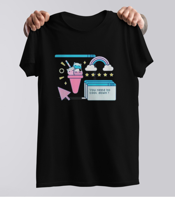You Need To Cool Down Pastel Computer Icon With Rainbow And Star Elements T-Shirt