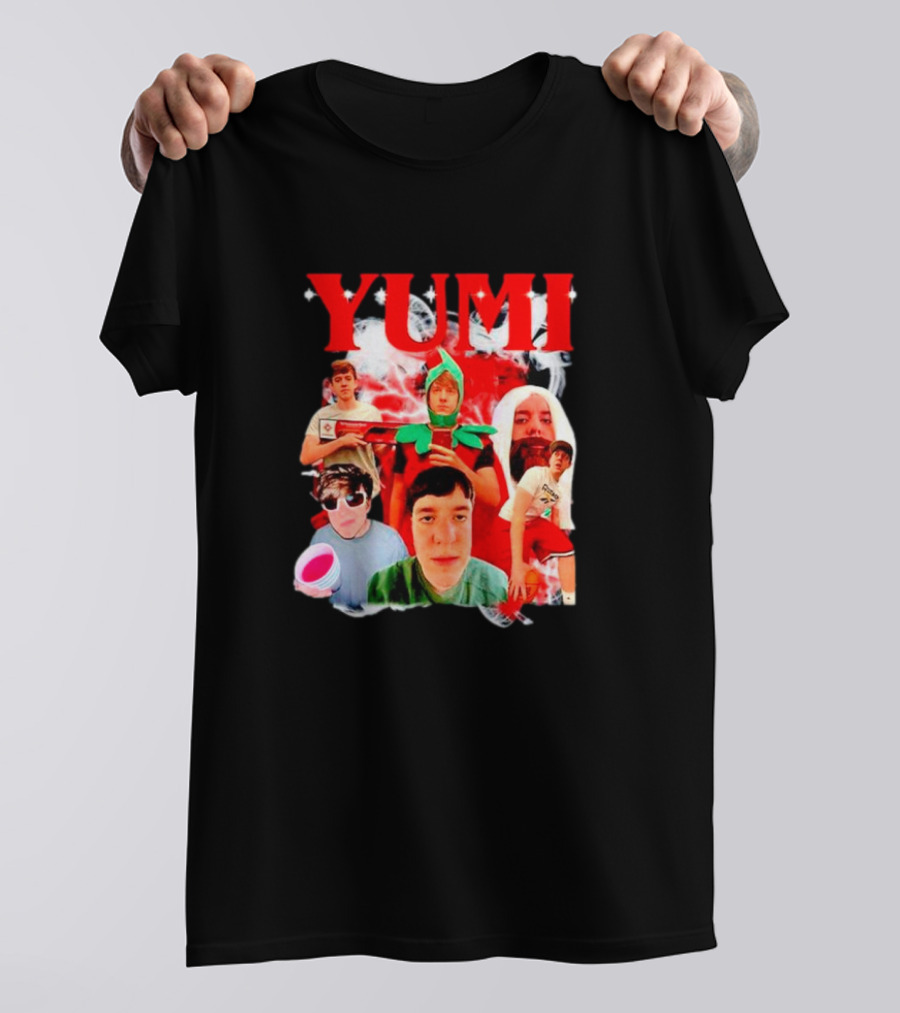 Yumimainn Yumi Red Text Collage With Characters T-Shirt