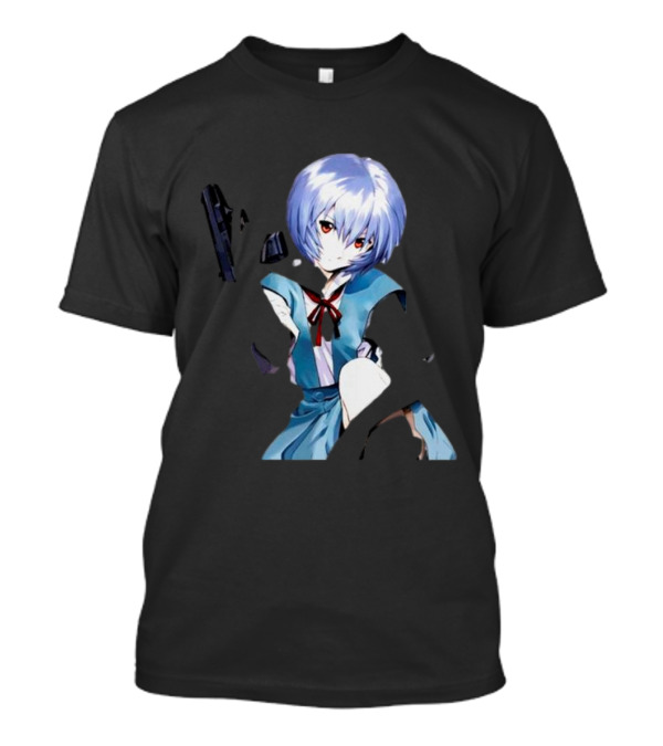 Zofrec Rei Ayanami With Gun Anime Character T-Shirt