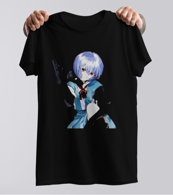 Zofrec Rei Ayanami With Gun Anime Character T-Shirt
