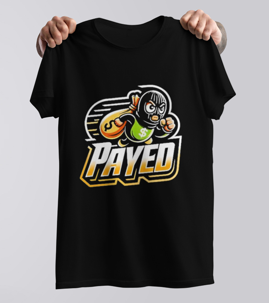 Payed Dollar Bag Cartoon Masked Runner T-Shirt