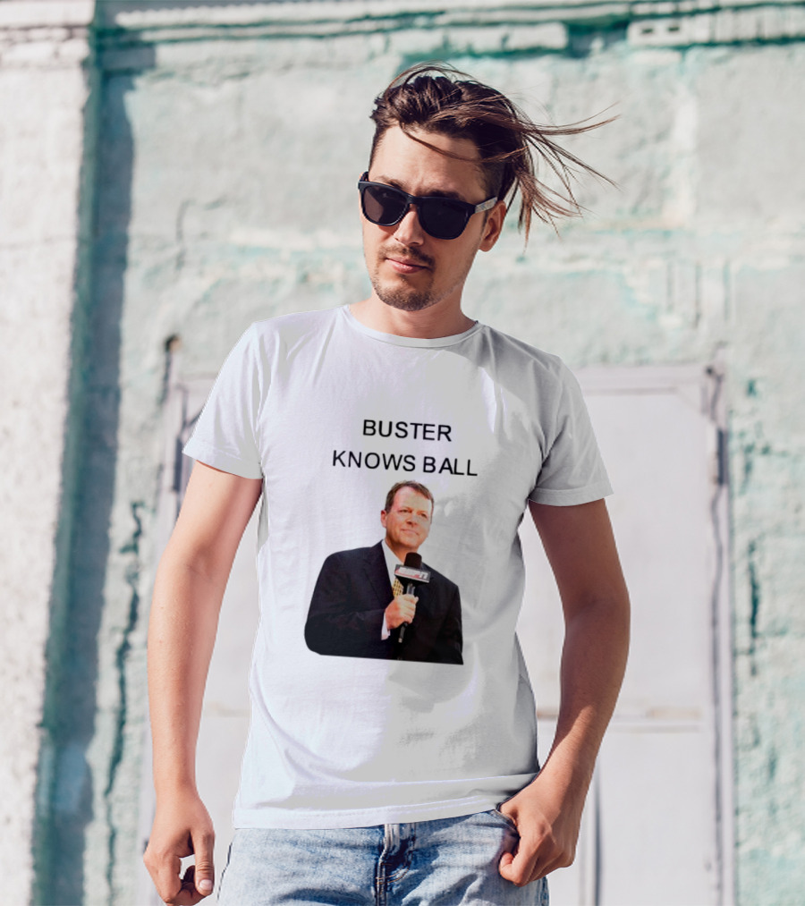 Buster Knows Ball ESPN Microphone Image T-Shirt