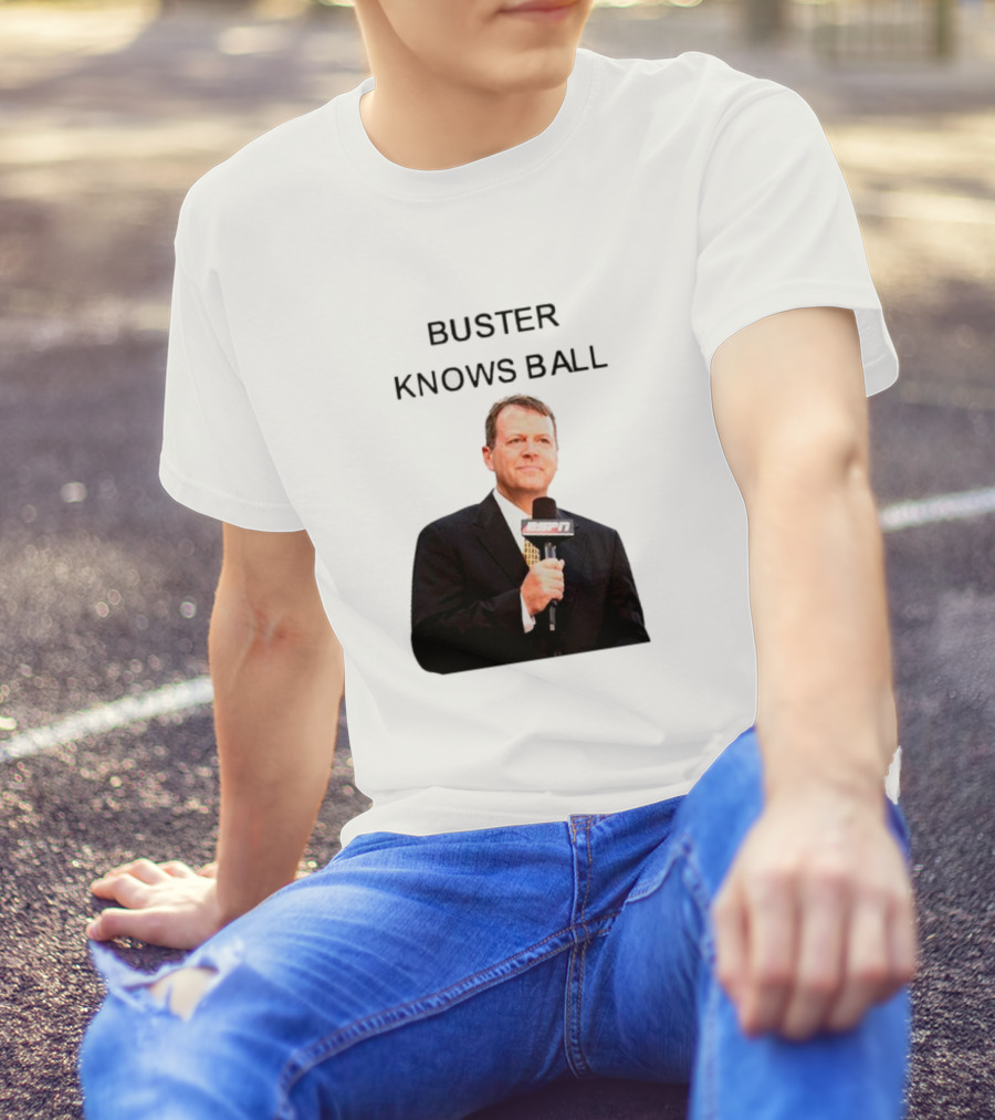 Buster Knows Ball ESPN Microphone Image T-Shirt