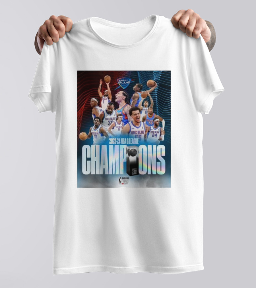 NBA G League 2023-24 Oklahoma City Blue Champions T-Shirt