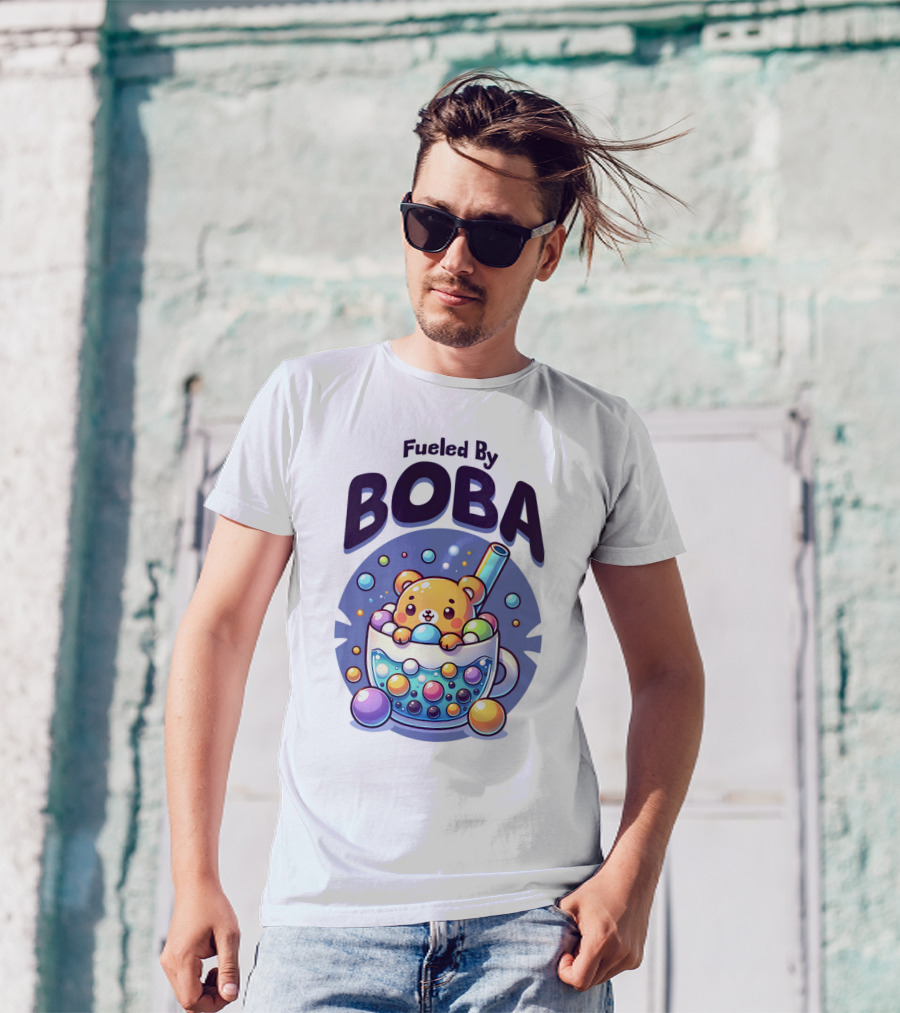 Fueled By Boba Cute Bubble Tea Bear T-Shirt