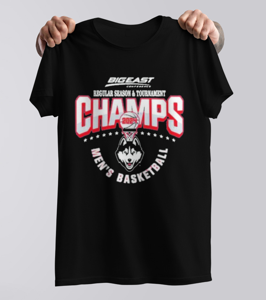 UConn 2024 Big East Conference Regular Season And Tournament Champs Men's Basketball T-Shirt