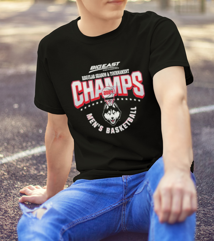 UConn 2024 Big East Conference Regular Season And Tournament Champs Men's Basketball T-Shirt