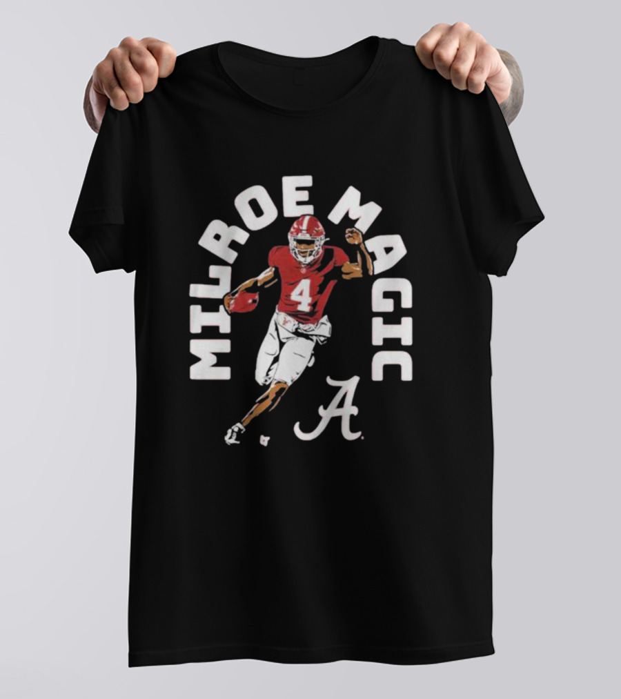 Alabama Crimson Tide Football Milroe Magic Number 4 T-Shirt