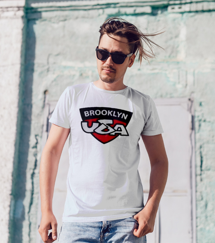 Brooklyn USA Red Black Shield Emblem T-Shirt