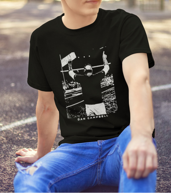 Dan Campbell Detroit Lions Celebratory Gesture Majestic Threads T-Shirt
