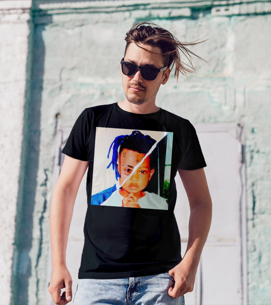 XXXTentacion Rapper Childhood And Adult Portrait Fusion T-Shirt
