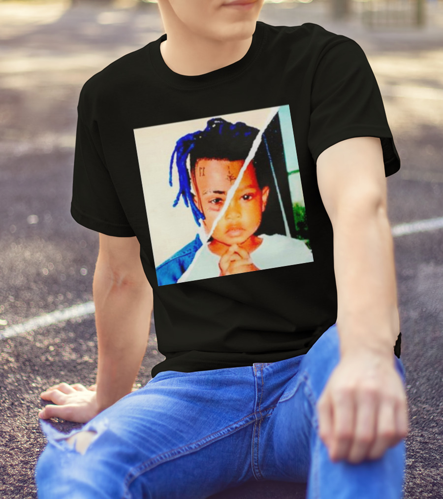 XXXTentacion Rapper Childhood And Adult Portrait Fusion T-Shirt