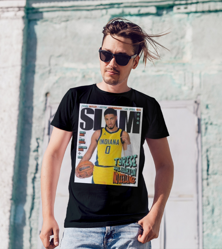 Slam Magazine Tyrese Haliburton Indiana No Ceilings Basketball Cover T-Shirt