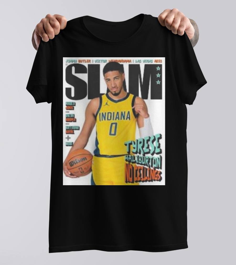 Slam Magazine Tyrese Haliburton Indiana No Ceilings Basketball Cover T-Shirt