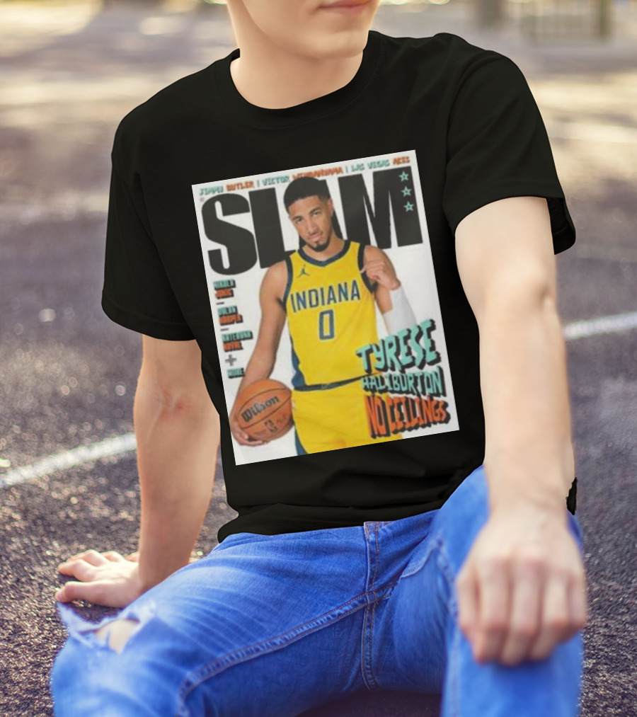 Slam Magazine Tyrese Haliburton Indiana No Ceilings Basketball Cover T-Shirt