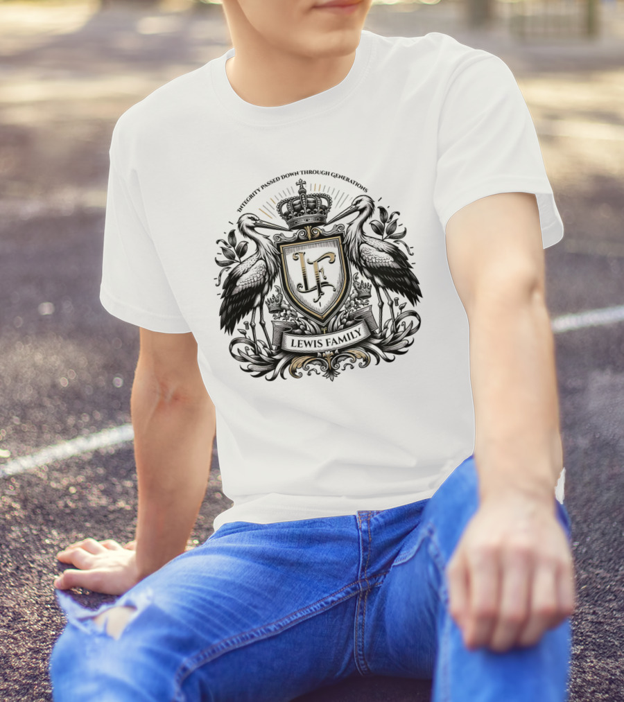 Integrity Passed Down Through Generations LF Lewis Family Crest T-Shirt
