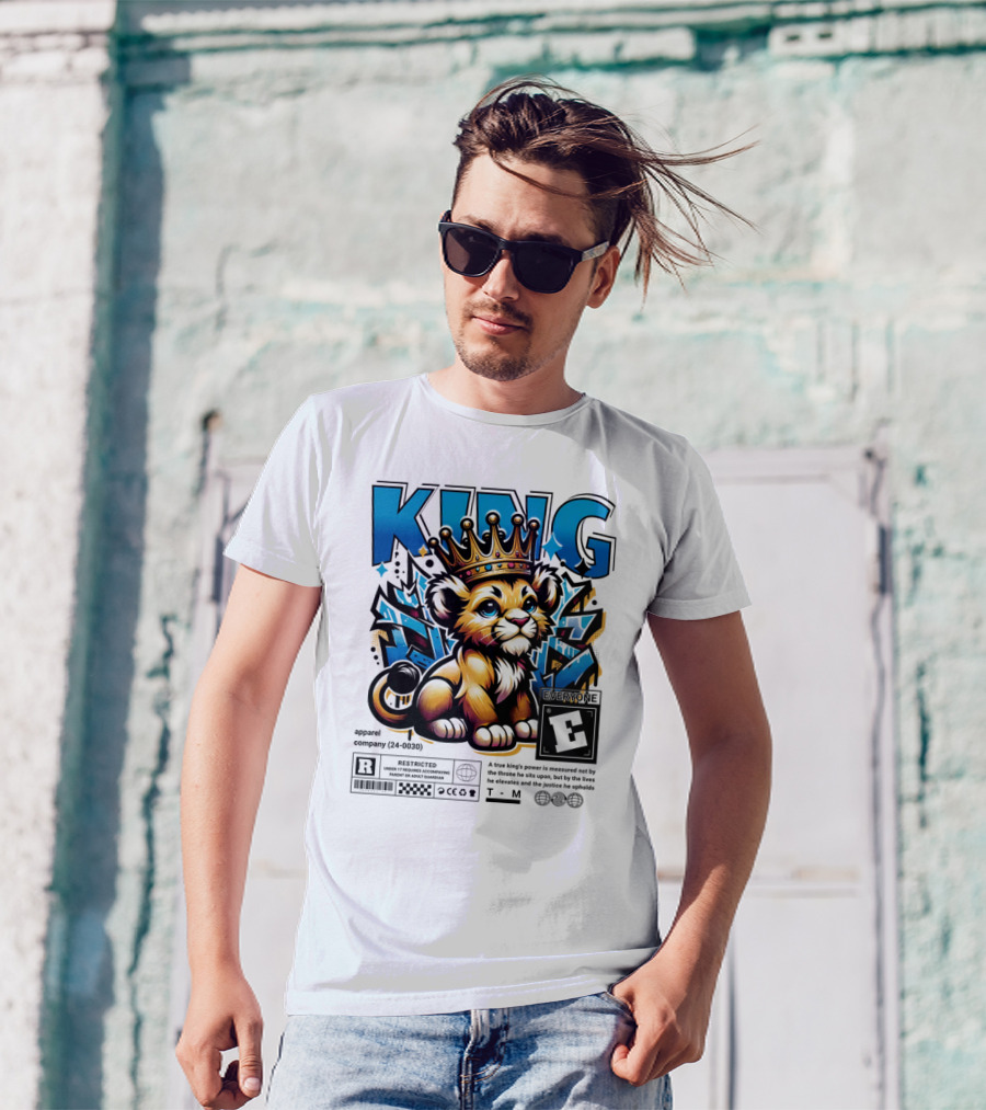 KING Apparel E Meme True Power Youthful Lion With Crown T-Shirt