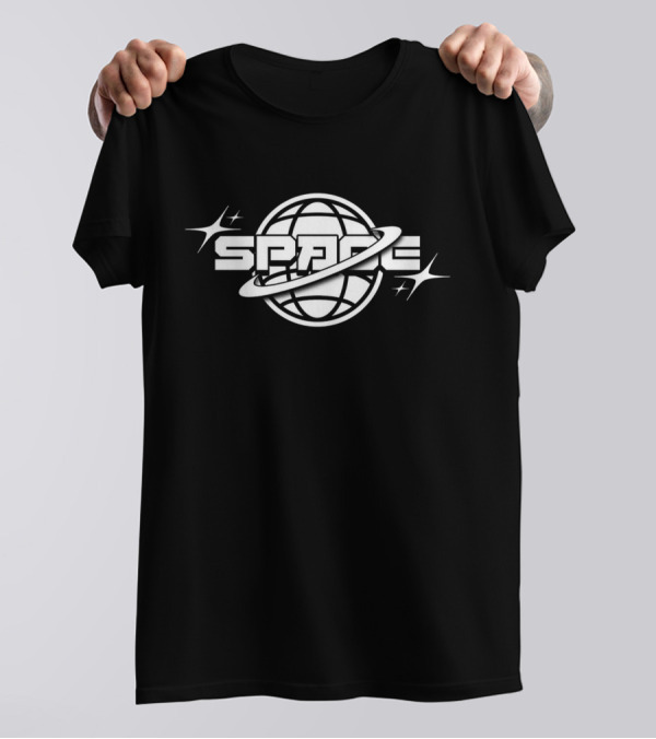 SPACE Planetary Orbit Logo With Star Elements T-Shirt