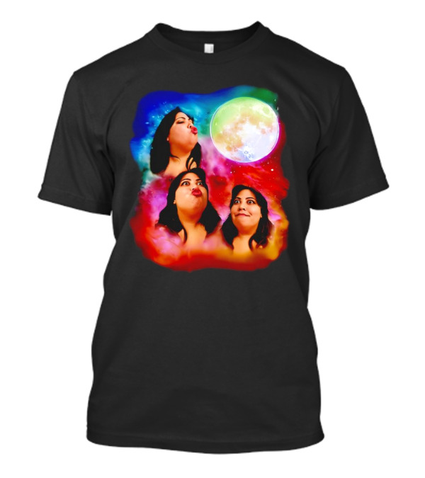 3 Clara Faces Moon Rainbow T-Shirt