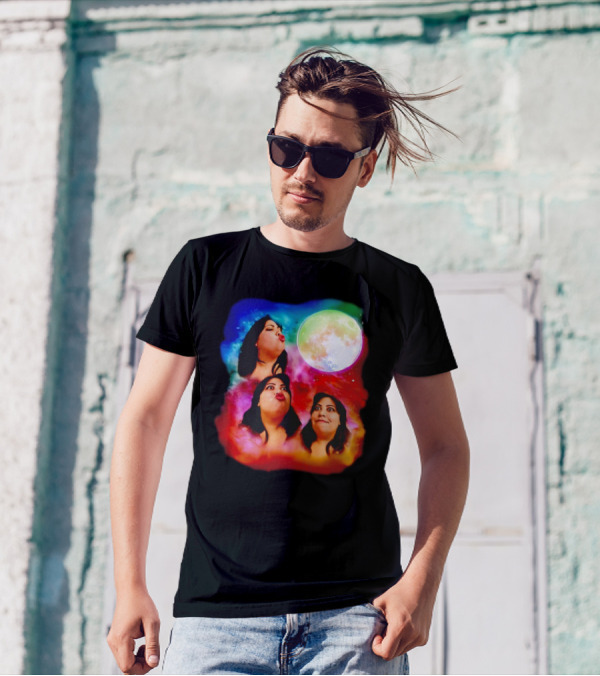 3 Clara Faces Moon Rainbow T-Shirt
