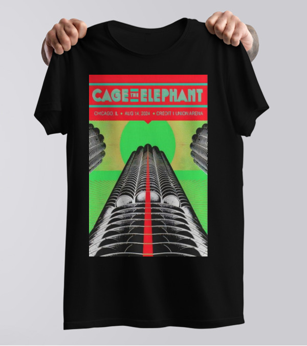 Cage The Elephant August 14 2024 Chicago IL Credit 1 Union Arena T-Shirt