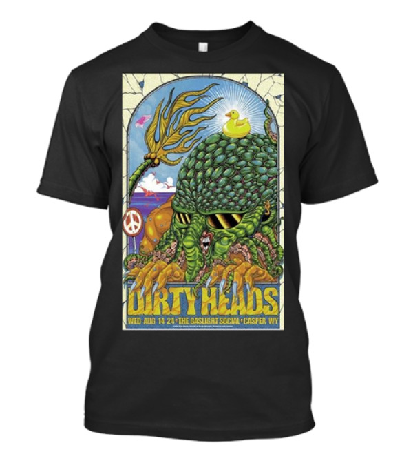 Dirty Heads August 14 2024 The Gaslight Social Casper WY Alien Creature With Rubber Duck And Peace Sign T-Shirt