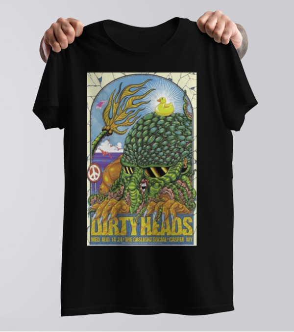 Dirty Heads August 14 2024 The Gaslight Social Casper WY Alien Creature With Rubber Duck And Peace Sign T-Shirt